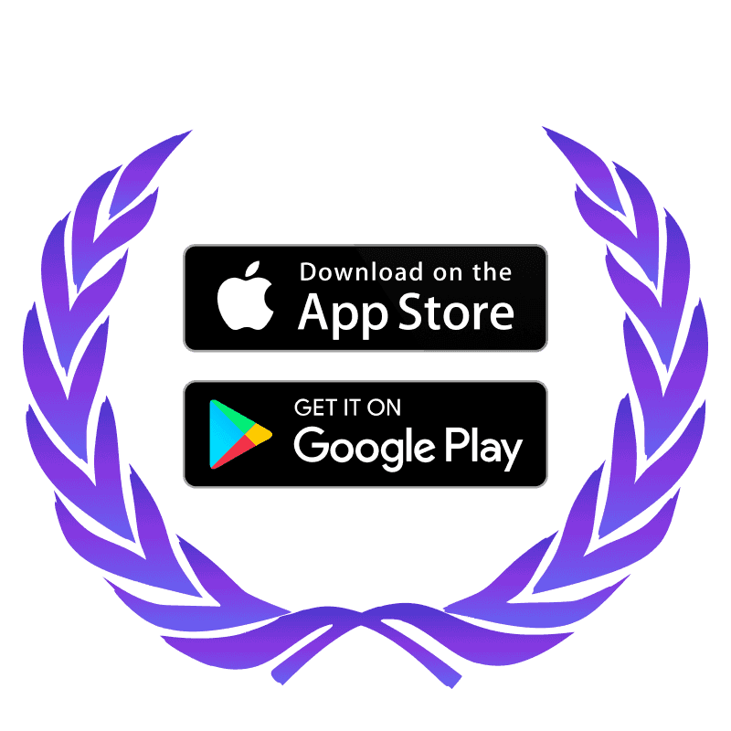 App Store and Google Play Store download button badges