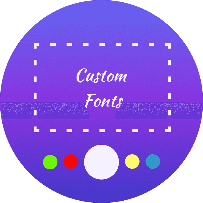 Example of a custom font with multiple color options